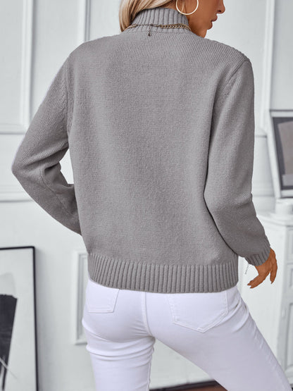 Margaret Pull Femme – Tricot Doux à Demi-Col Roulé Élégant & Confort Automne/Hiver