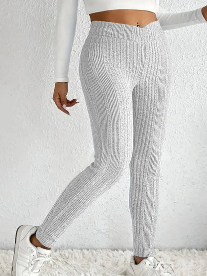Sage Pantalon Femme – Pantalon à Rayures Chic Ajusté & Confortable pour un Style Moderne Automne/Hiver
