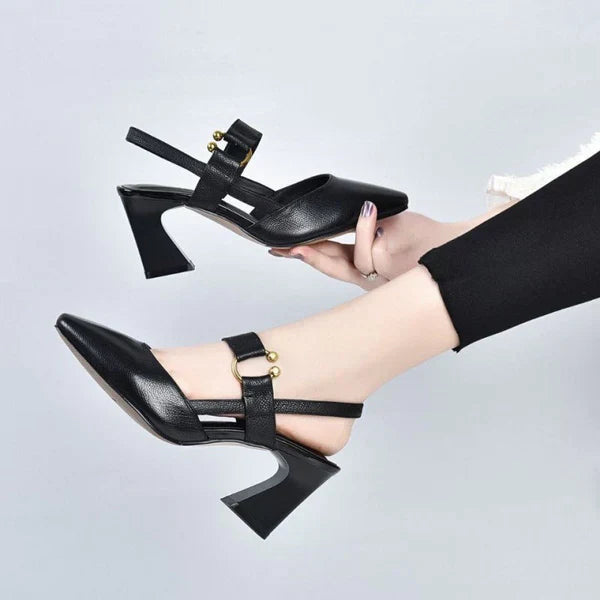 Cleo Sandales Femme Ouvertes – Talon Épais Confort Stable & Design Aéré Élégant