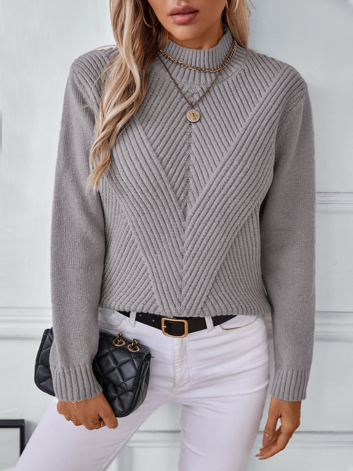 Margaret Pull Femme – Tricot Doux à Demi-Col Roulé Élégant & Confort Automne/Hiver