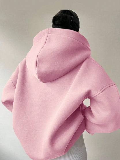 Nayeli Sweat Femme – Sweat à Capuche Ample Uni & Confortable pour un Style Décontracté Automne/Hiver