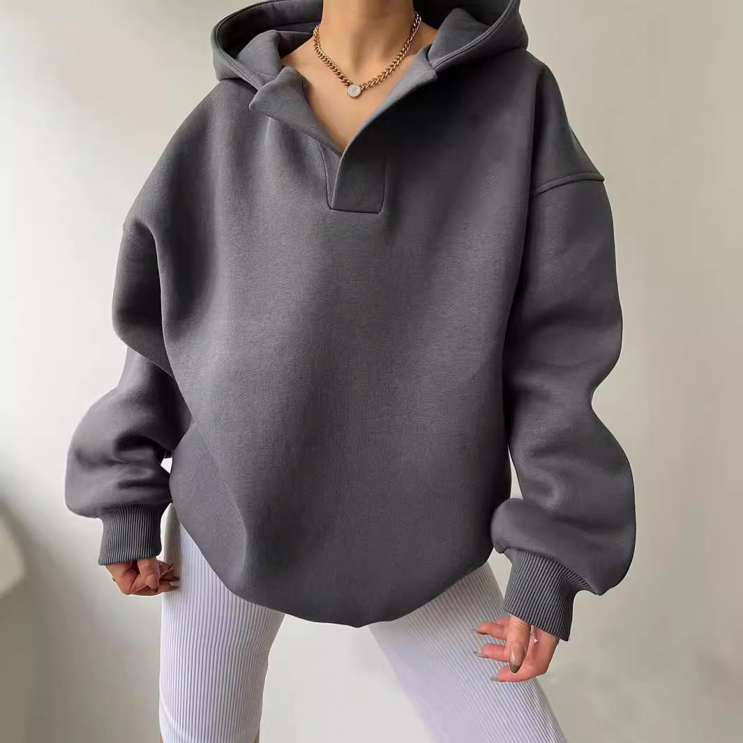 Nayeli Sweat Femme – Sweat à Capuche Ample Uni & Confortable pour un Style Décontracté Automne/Hiver