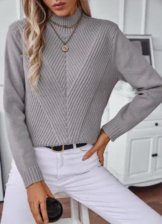 Margaret Pull Femme – Tricot Doux à Demi-Col Roulé Élégant & Confort Automne/Hiver