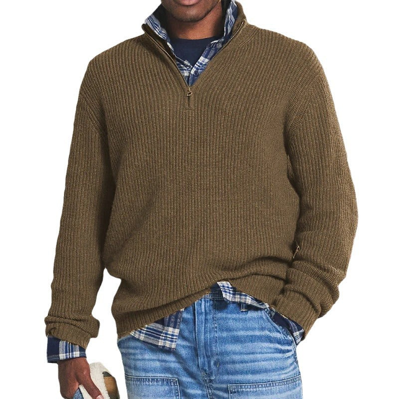 Jérôme Pull Homme en Coton – Sweat Zippé Confortable & Élégant pour Tous les Jours