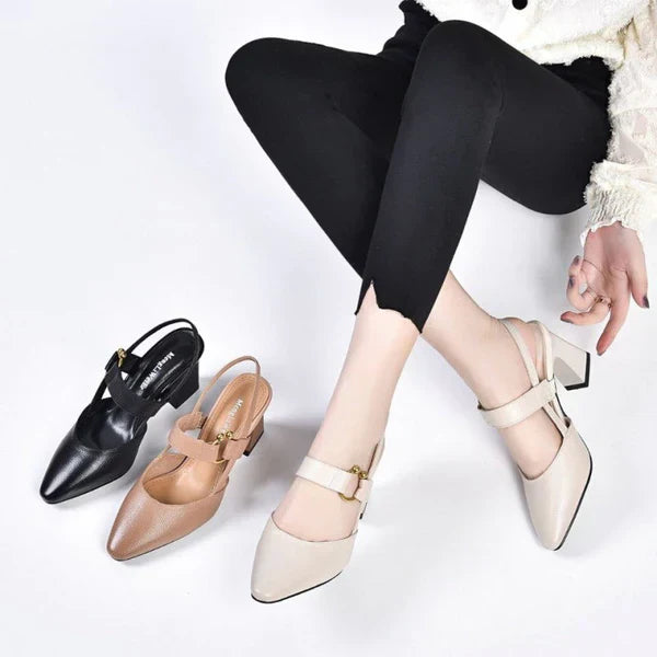 Cleo Sandales Femme Ouvertes – Talon Épais Confort Stable & Design Aéré Élégant