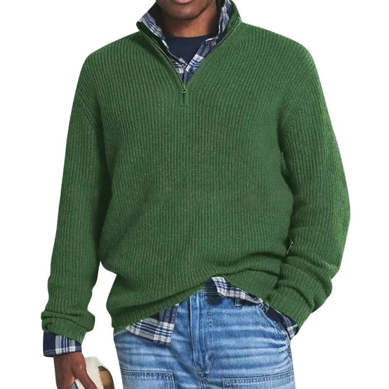 Jérôme Pull Homme en Coton – Sweat Zippé Confortable & Élégant pour Tous les Jours