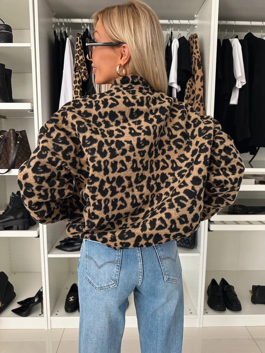 Yusra Veste Femme Léopard – Coupe Ample Chic & Tissu Doux Confortable