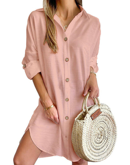 Nova Robe Chemise Femme – Robe d’Été Légère avec Élégance Décontractée et Coupe Ample