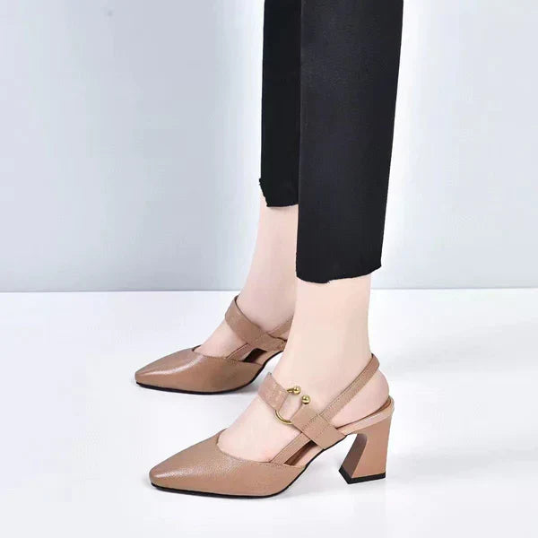 Cleo Sandales Femme Ouvertes – Talon Épais Confort Stable & Design Aéré Élégant
