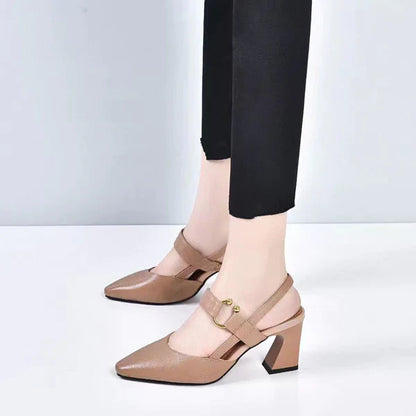 Cleo Sandales Femme Ouvertes – Talon Épais Confort Stable & Design Aéré Élégant