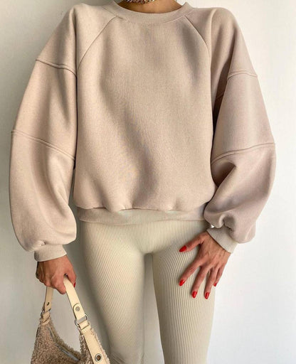 Julieta Sweatshirt Femme – Sweat Oversize en Coton Mélangé Doux & Moderne au Style Décontracté