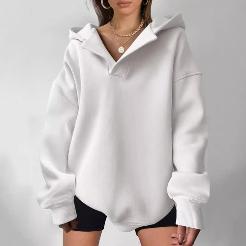Nayeli Sweat Femme – Sweat à Capuche Ample Uni & Confortable pour un Style Décontracté Automne/Hiver
