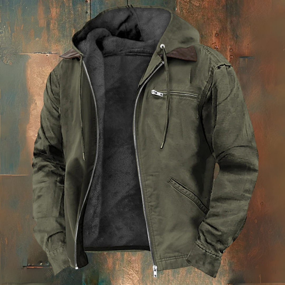 Caleb Veste Western Homme – Surchemise Automne-Hiver Légère avec Capuche Style Authentique