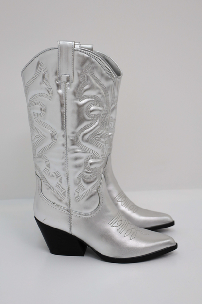 Leona Bottes Cowboy Femme – Bottes Western Hautes avec Bout Pointu & Similicuir Durable