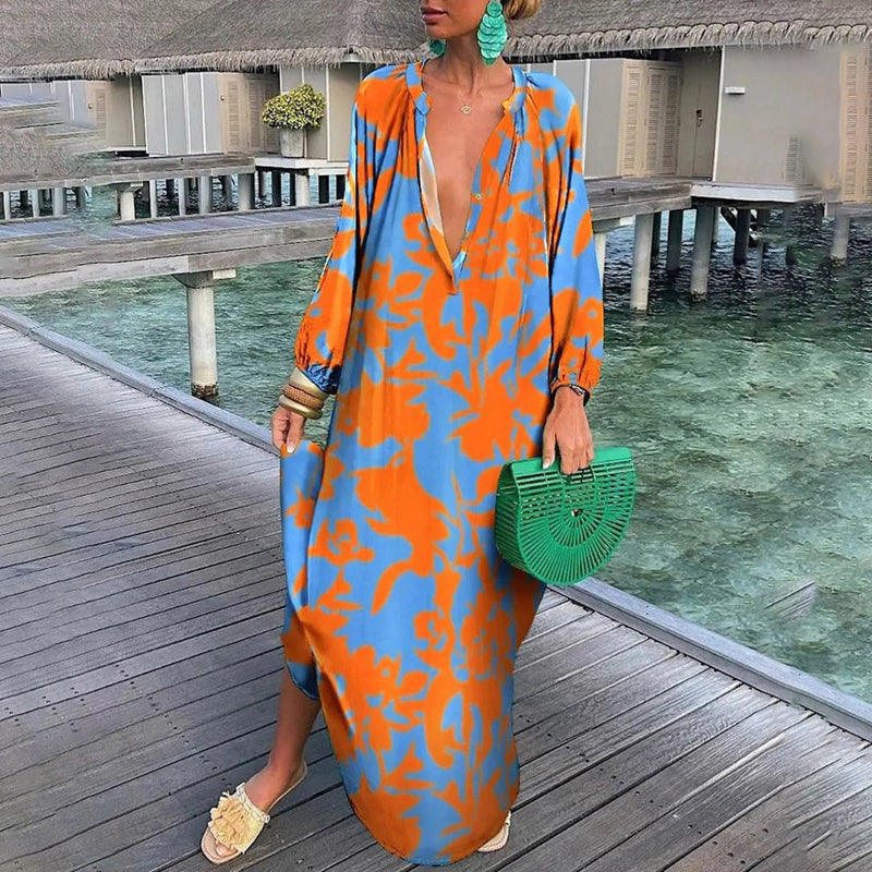 Paulette Long Dress for Women – Lightweight Bohemian Maxi Style Ideal for the Beach and Summer