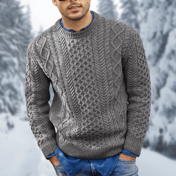 Warm twisted knit sweater for men