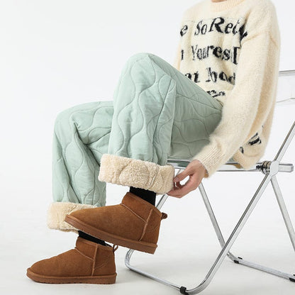 Logan Men's Winter Quilted Pants – Warm Fleece-Lined Pants with Loose Fit & Elastic Waistband