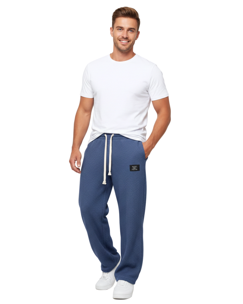 Quinton Men's Wide-Leg Pants – Adjustable Waist, Breathable Fabric & Modern Style