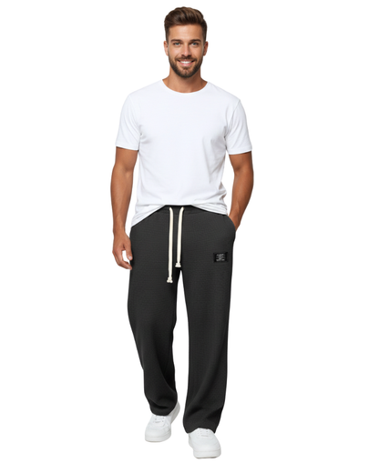 Quinton Men's Wide-Leg Pants – Adjustable Waist, Breathable Fabric & Modern Style