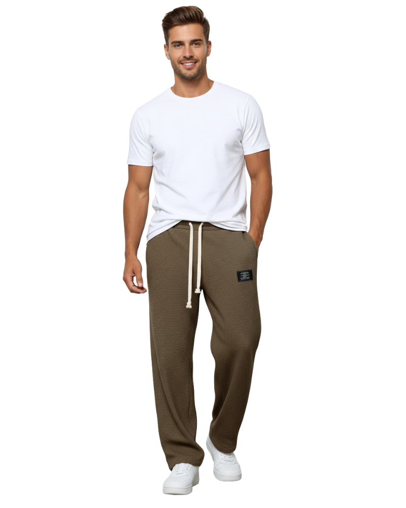 Quinton Men's Wide-Leg Pants – Adjustable Waist, Breathable Fabric & Modern Style