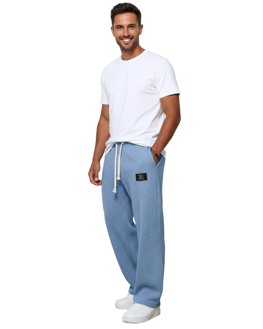 Quinton Men's Wide-Leg Pants – Adjustable Waist, Breathable Fabric & Modern Style