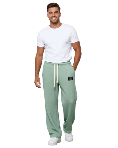 Quinton Men's Wide-Leg Pants – Adjustable Waist, Breathable Fabric & Modern Style