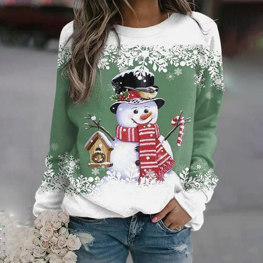Zariah Pull Femme Noël – Confortable & Festif avec Motif Bonhomme de Neige Élégant
