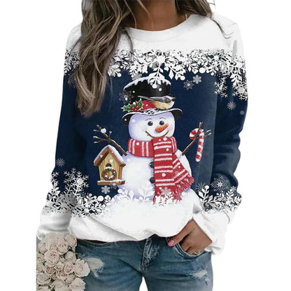 Zariah Pull Femme Noël – Confortable & Festif avec Motif Bonhomme de Neige Élégant