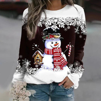 Zariah Pull Femme Noël – Confortable & Festif avec Motif Bonhomme de Neige Élégant