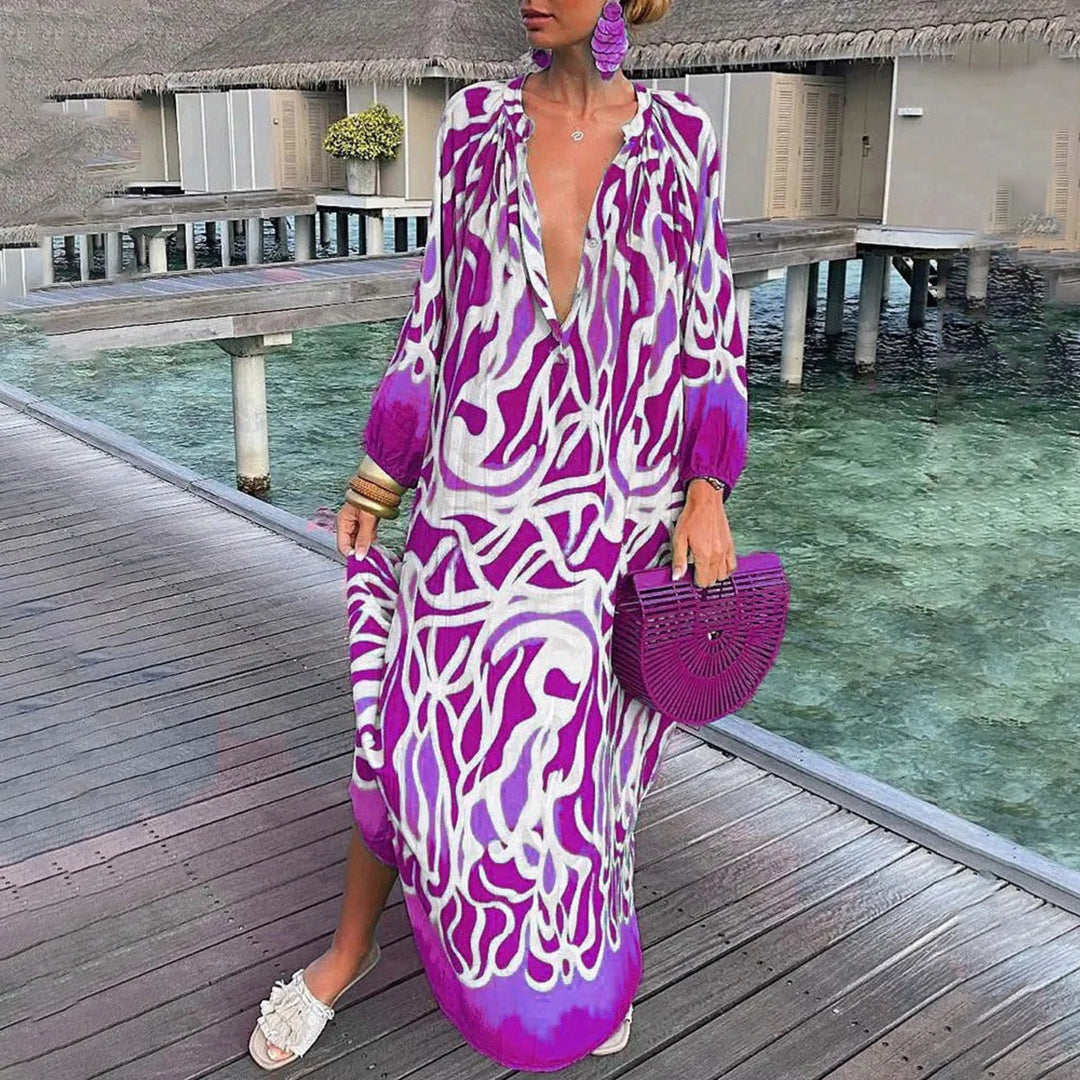 Paulette Robe Longue Femme – Style Bohème Maxi Léger Idéal pour la Plage et l'Été