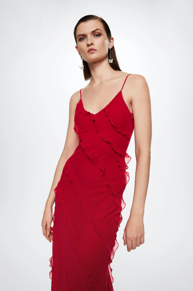 Robe Longue Femme Ashtine – Robe d’Été Légère à Volants avec Jupe à Étages & Look de Plage