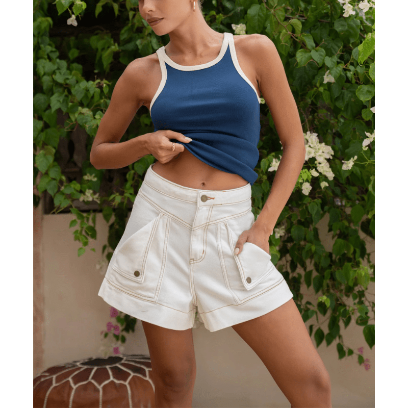 Rada Short Cargo Looksy – Taille Haute Flatteuse & Poches Cargo Tendance Été