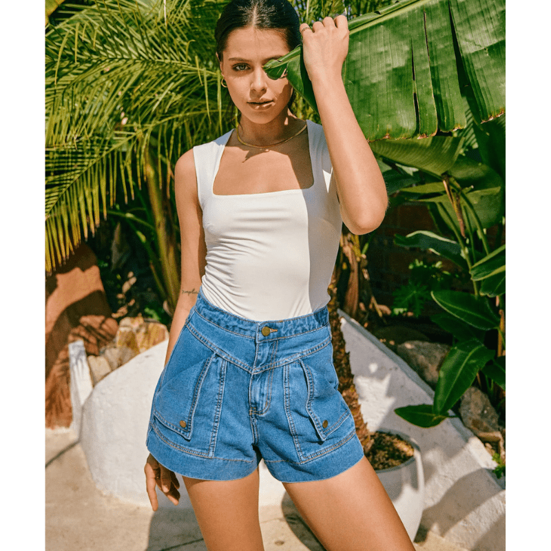 Rada Short Cargo Looksy – Taille Haute Flatteuse & Poches Cargo Tendance Été