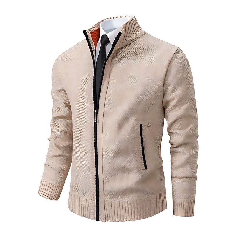 Adrian Men's Pullover – Black Knit with Zip Closure, Elegant & Comfortable for All Occasions