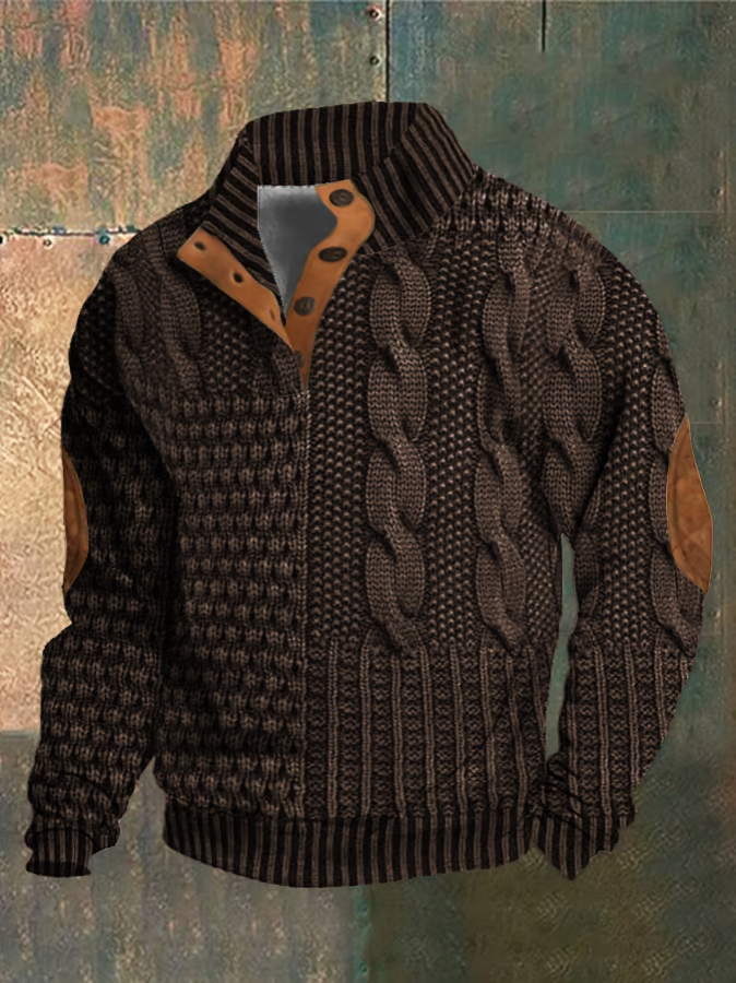 Ramon men's sweater with button neck