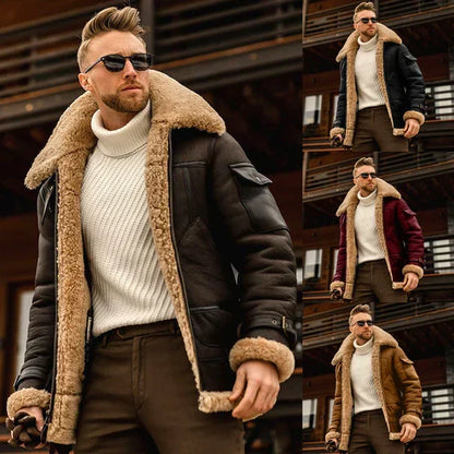 Men's fur lined jacket detail