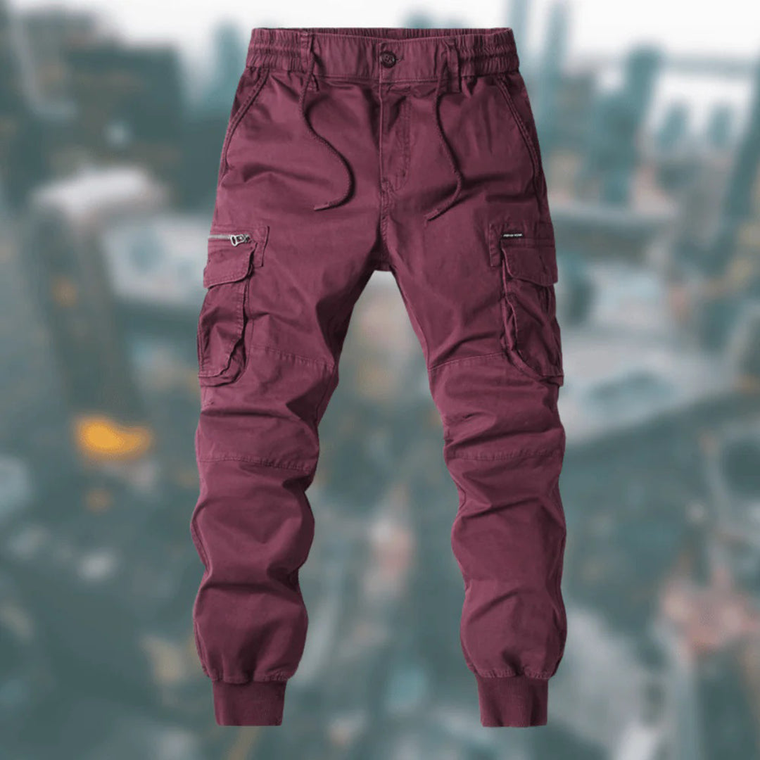 Troy Pantalon Cargo Homme – Confort Décontracté avec Poches Multiples & Taille Ajustable