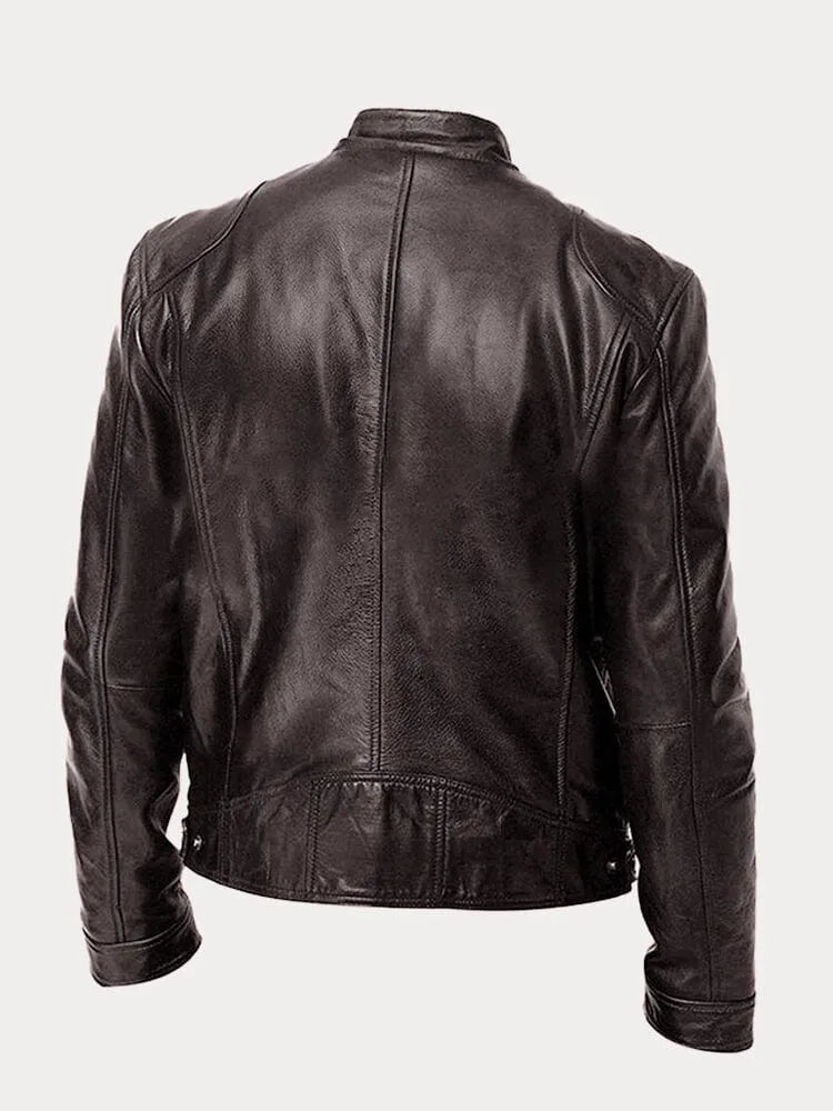  Men's Striped Shirt style - brown - back view