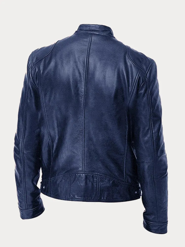 Men's Button Up Shirt - blue - back view