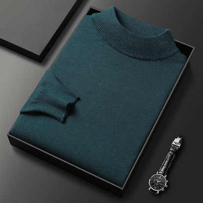 Ryan Men's Winter Sweater – Warm Mid-Collar Knit-green