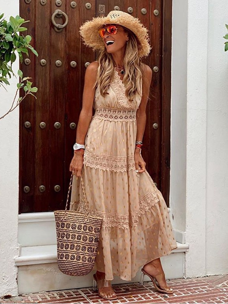Elina Robe Bohème Femme – Robe Légère & Romantique pour Été, Plage & Occasions Décontractées
