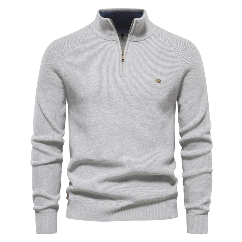 Axel Pull Homme Tricot – Col Zippé, Coupe Régulière & Style Élégant pour Jours Frais