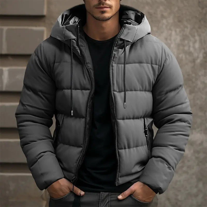 Allan Veste Homme Hiver – Chaude, Épaisse avec Capuche & Fermeture Éclair Pratique