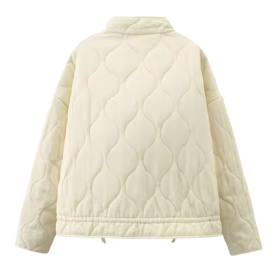 Zinnia Veste Femme Matelassée – Veste Hiver Zippée Chaude avec Taille Réglable & Poches