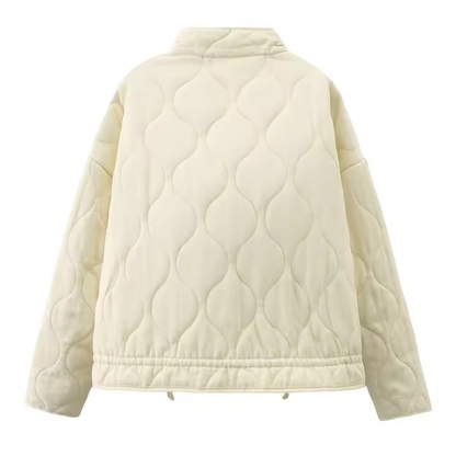 Zinnia Veste Femme Matelassée – Veste Hiver Zippée Chaude avec Taille Réglable & Poches