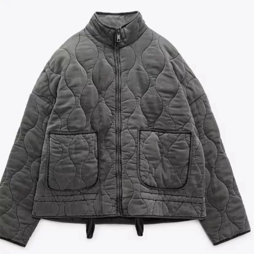 Zinnia Veste Femme Matelassée – Veste Hiver Zippée Chaude avec Taille Réglable & Poches
