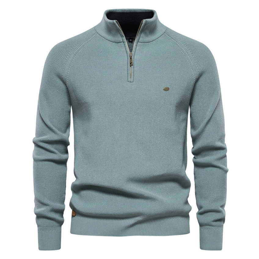 Axel Pull Homme Tricot – Col Zippé, Coupe Régulière & Style Élégant pour Jours Frais