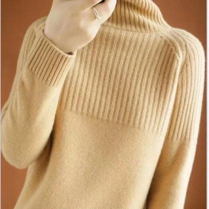 Luan Women's Turtleneck Sweater – Soft Knit with Ribbed Details & Modern Relaxed Fit