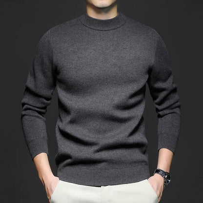 Victor Men's Wool Sweater – Premium Warm Knit with Mock Neck and Modern Fit