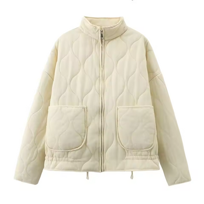 Zinnia Veste Femme Matelassée – Veste Hiver Zippée Chaude avec Taille Réglable & Poches